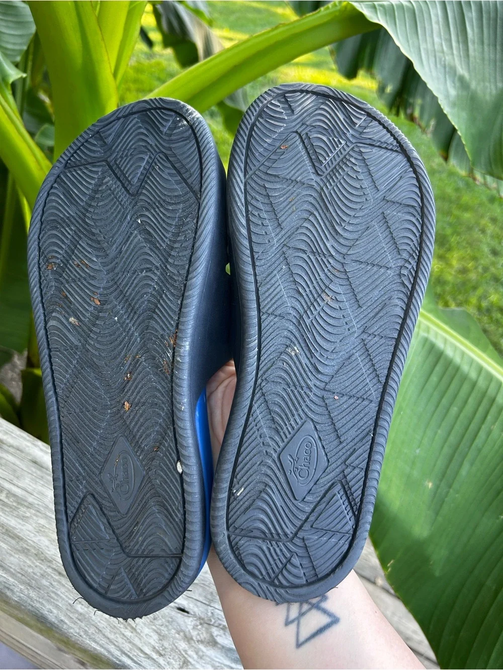 Chaco Chillos Slides Men’s Active Blue size 9 Black Blue